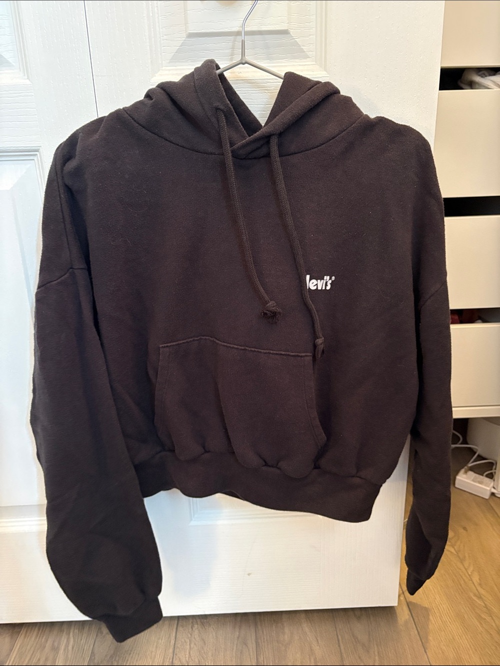 Levi's Black Cropped Pullover Hoodie